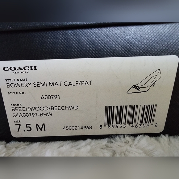 Coach Tan Leather Bowery Kitten Heels S 7.5 - Picture 4 of 16